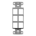 Hubbell Hubbell NS616GY 6 Port Decorator Keystone Frame Plate; Gray NS616GY